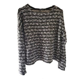 Sugarlips Black & White Striped Long Sleeve Sweater